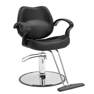 VEVOR Salon Chair, Barber Chair for Hair Stylist, Styling Chair with Heavy Duty Hydraulic Pump, 360° Swivel Hair Salon Chair with Footrest for Beauty Spa Shampoo, Max Load Weight 330 lbs, Black