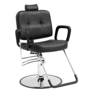 VEVOR Salon Chair, Hydraulic Recliner Barber Chair for Hair Stylist, 360 Degrees Swivel 90°-125° Reclining Salon Chair for Beauty Spa Shampoo, Max Load Weight 330 lbs, Black