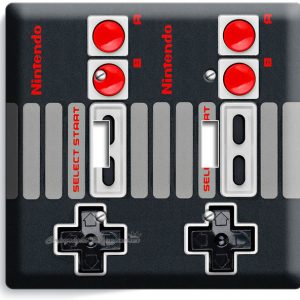 VIDEO GAME CONTROLLER CLASSIC NINTENDO DOUBLE LIGHT SWITCH WALL COVER ROOM DECOR