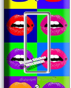 VIVD LIPS POP ART SINGLE GFCI LIGHT SWITCH COVER COLLEGE DORM ROOM OFFICE DECOR