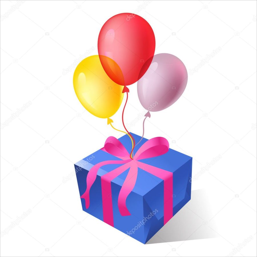 Vector isolated gift boxes with balloons