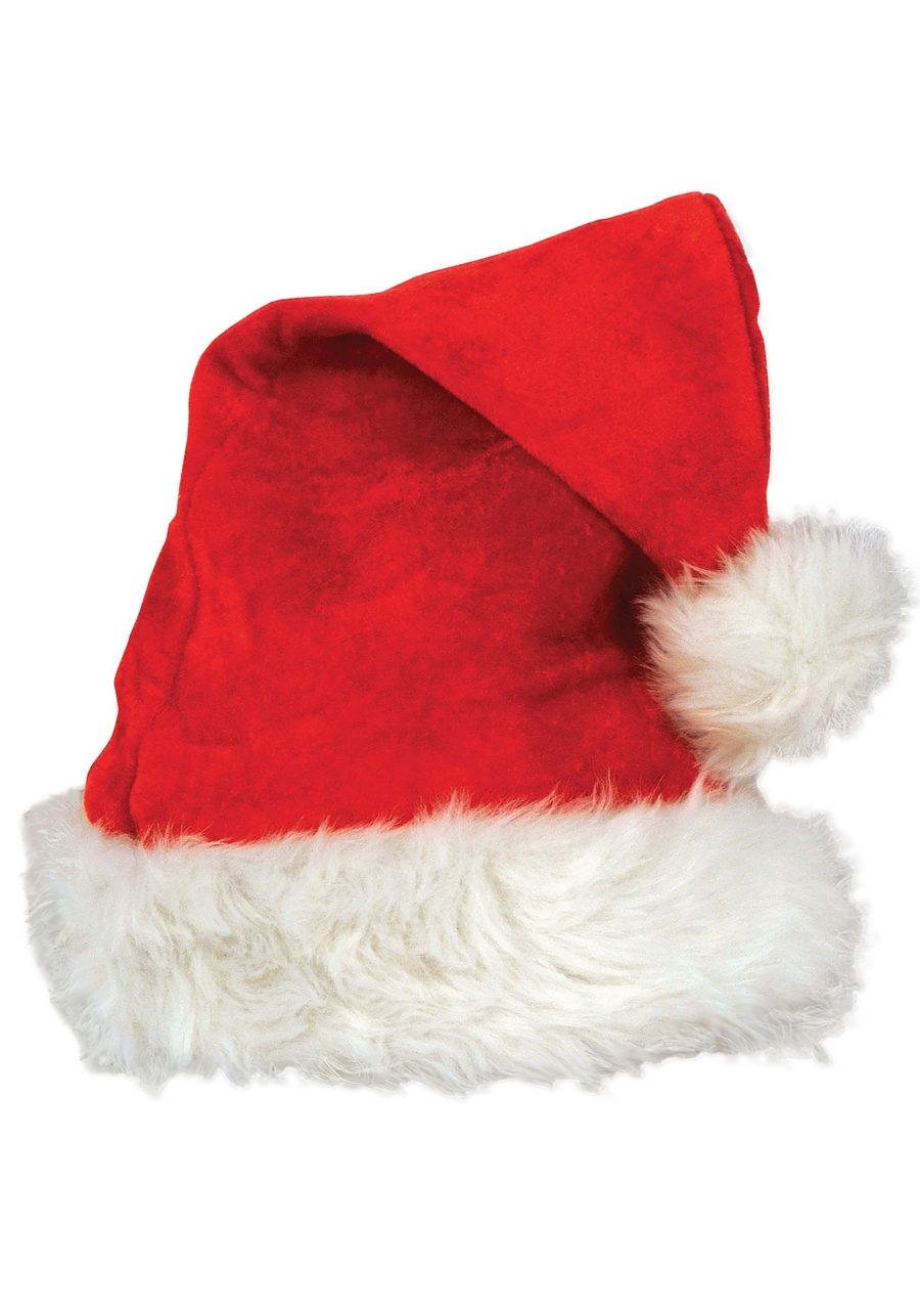 Velvet Santa Costume Hat Deluxe