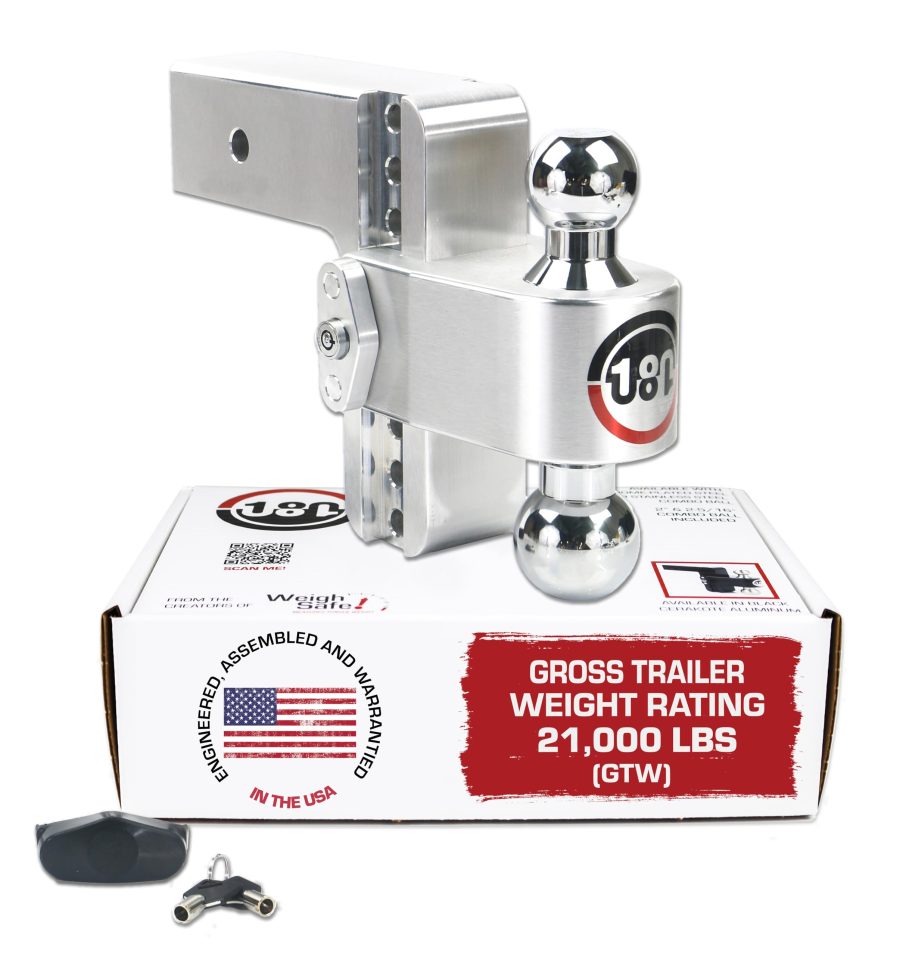 WEIGH SAFE CTB6-3 Adjustable Trailer Hitch Ball Mount - 6 INCH Adjustable Drop Hitch for 3 INCH Receiver - Premium Heavy Duty Aluminum Trailer Tow Hitch w/ Chrome Plated Tow Balls (2 INCH & 2 5/16 INCH) - 21,000 GTW