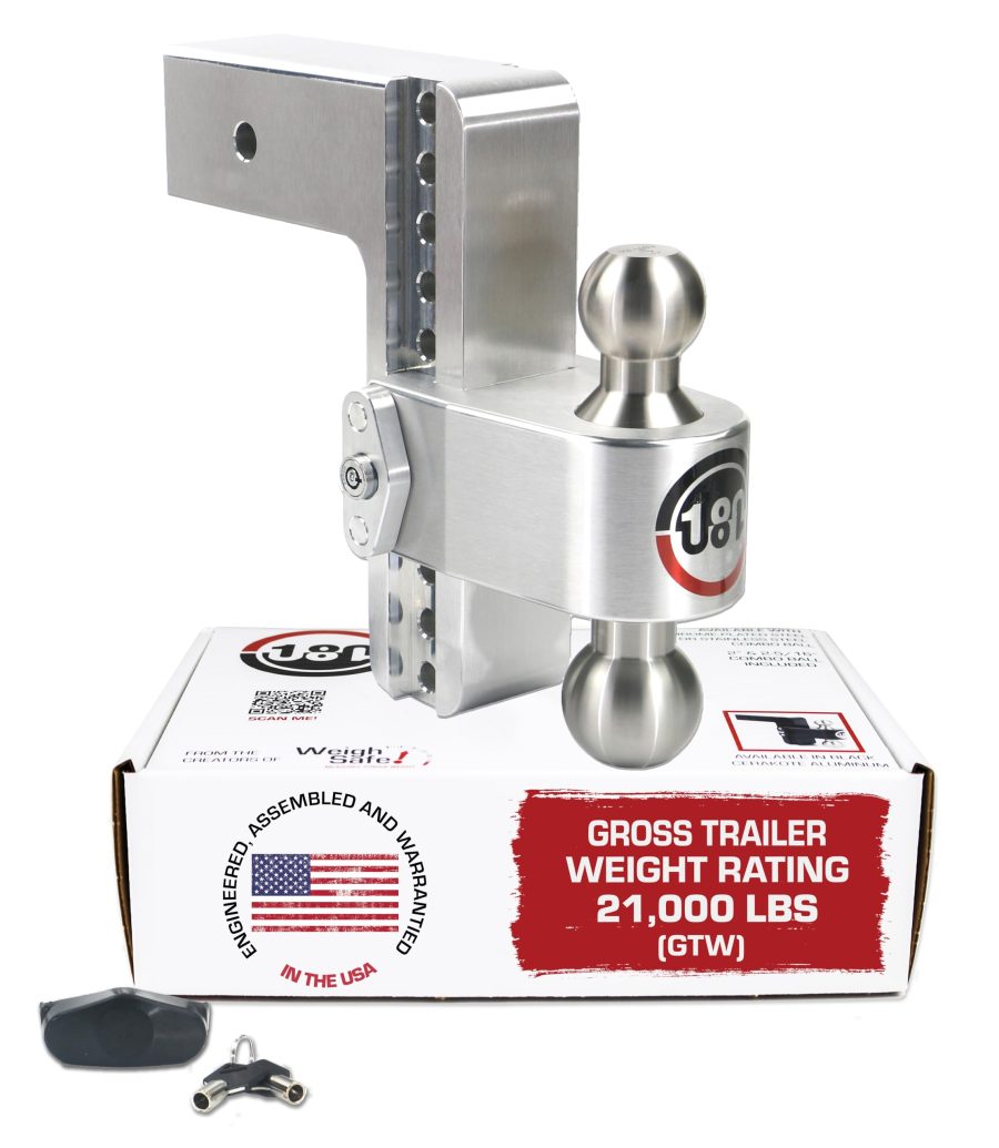 WEIGH SAFE LTB8-3 Adjustable Trailer Hitch Ball Mount - 8 INCH Adjustable Drop Hitch for 3 INCH Receiver - Premium Heavy Duty Aluminum Trailer Tow Hitch w/Stainless Steel Tow Balls (2 INCH & 2 5/16 INCH) - 21,000 GTW