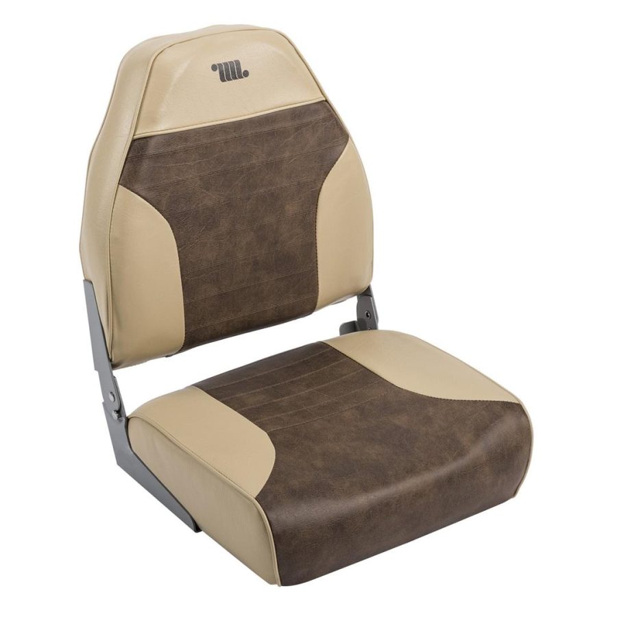 WISE D588PLS662 8WD588PLS-662 Standard High Back Fishing Boat Seat, Sand/Brown