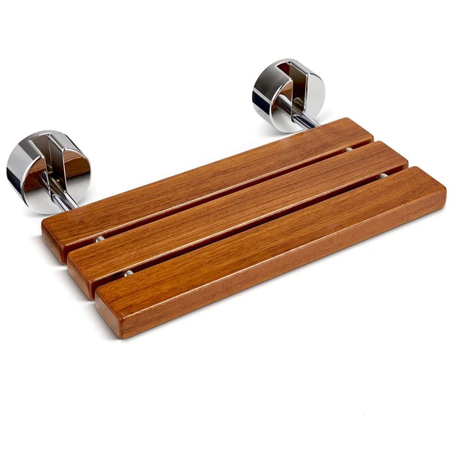 Wall Mounted - 400LBS Capacity Teak Folding Shower Seat