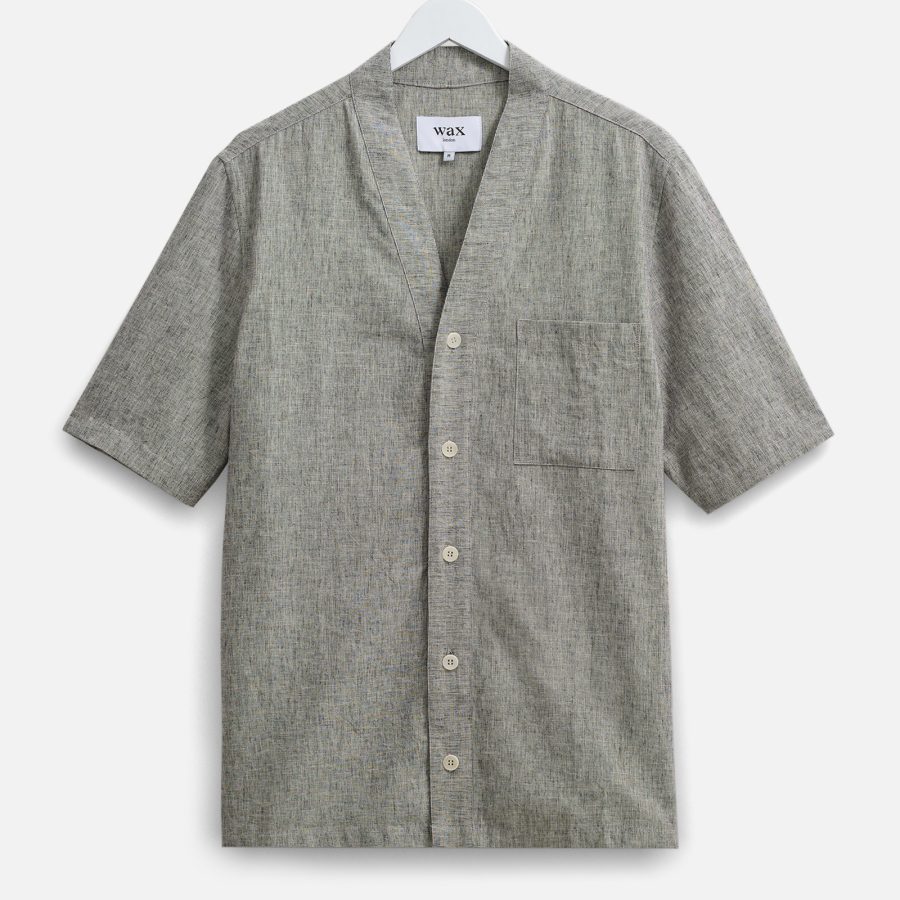 Wax London Faro Linen and Cotton-Blend Baseball Shirt - L