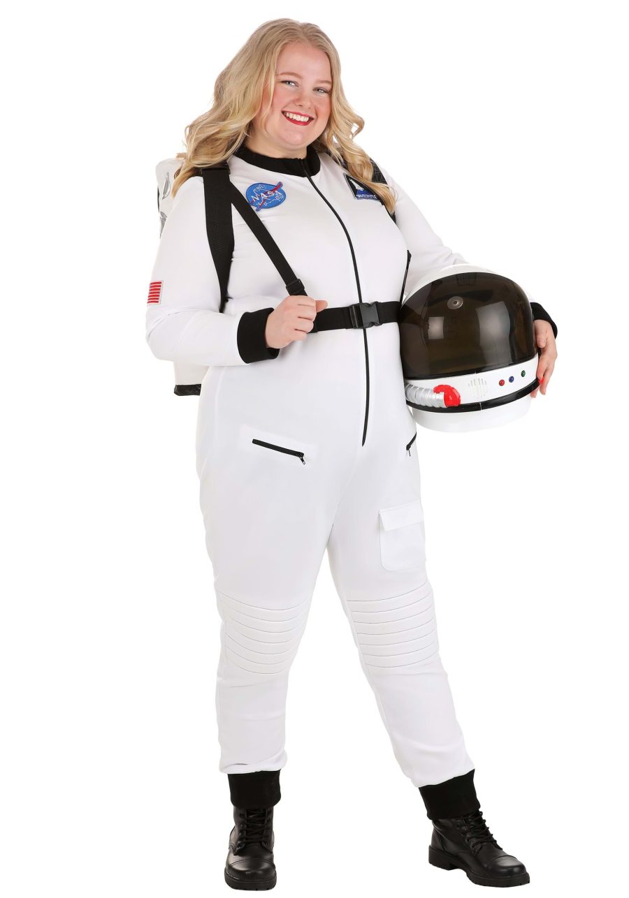 White Astronaut Plus Size Costume for Women