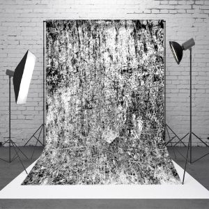 White Black Messy Abstract Texture Photo Backdrop - Aperturee