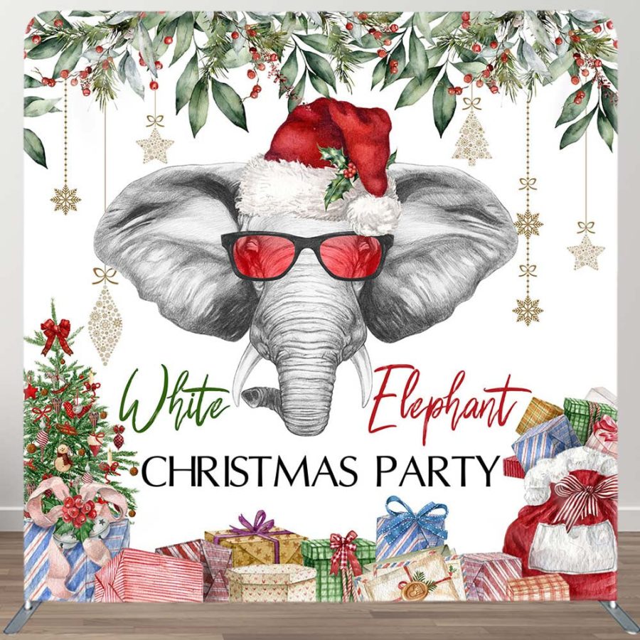 White Elephant Gifts Xmas Tension Fabric Backdrop - Aperturee