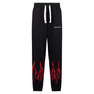 Women's Lightweight Tracksuit Pants Embroidered Flames Pants