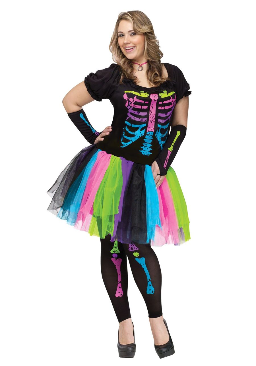 Women's Plus Size Funky Punky Bones Costume