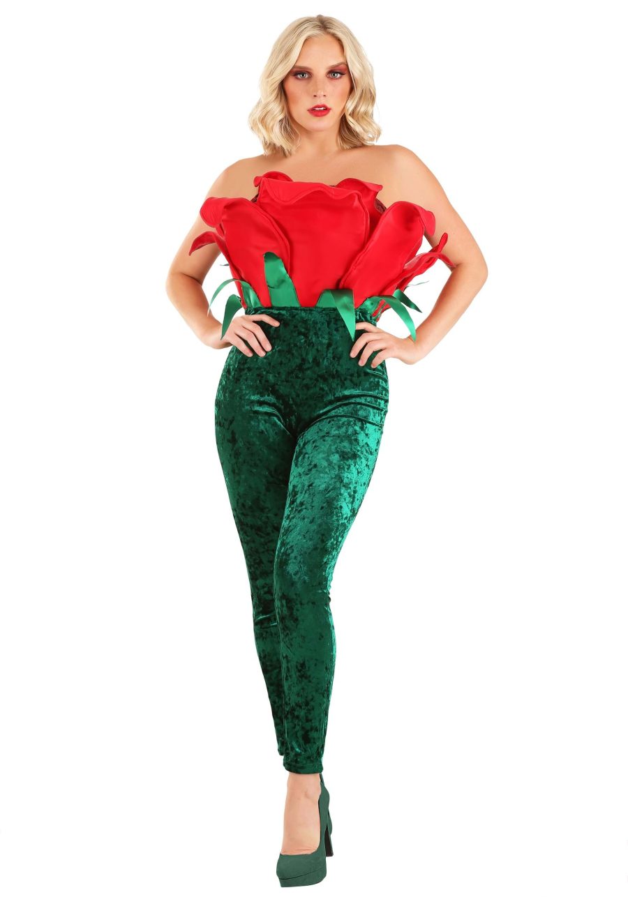 Women's Red Rose Costume