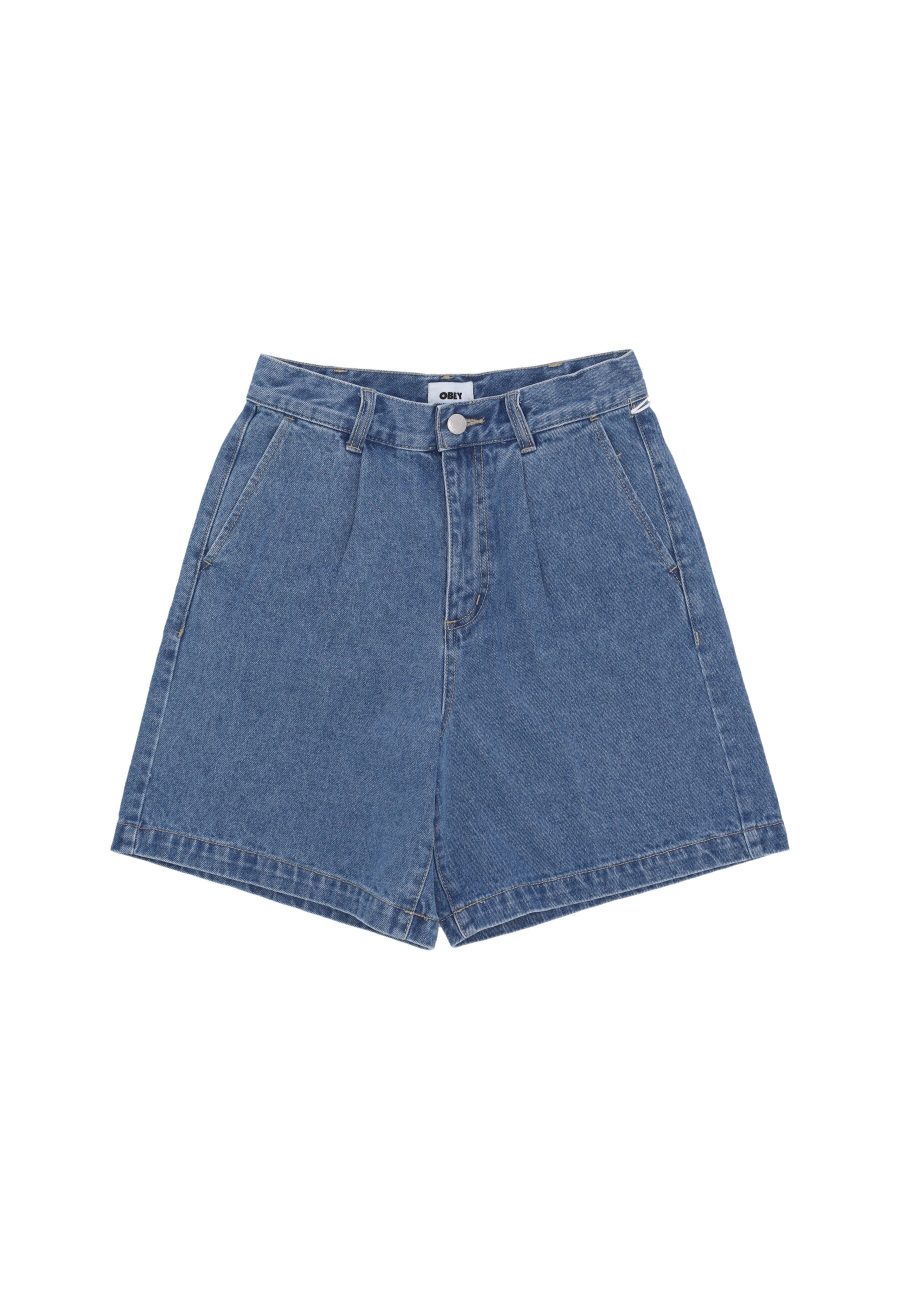 Women's Short Jeans W Eli Pleated Short Light Indigo