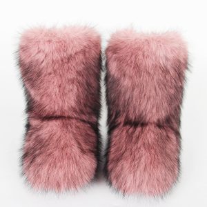 Women's Snow Boots Faux Fur Round Toe Winter Boots