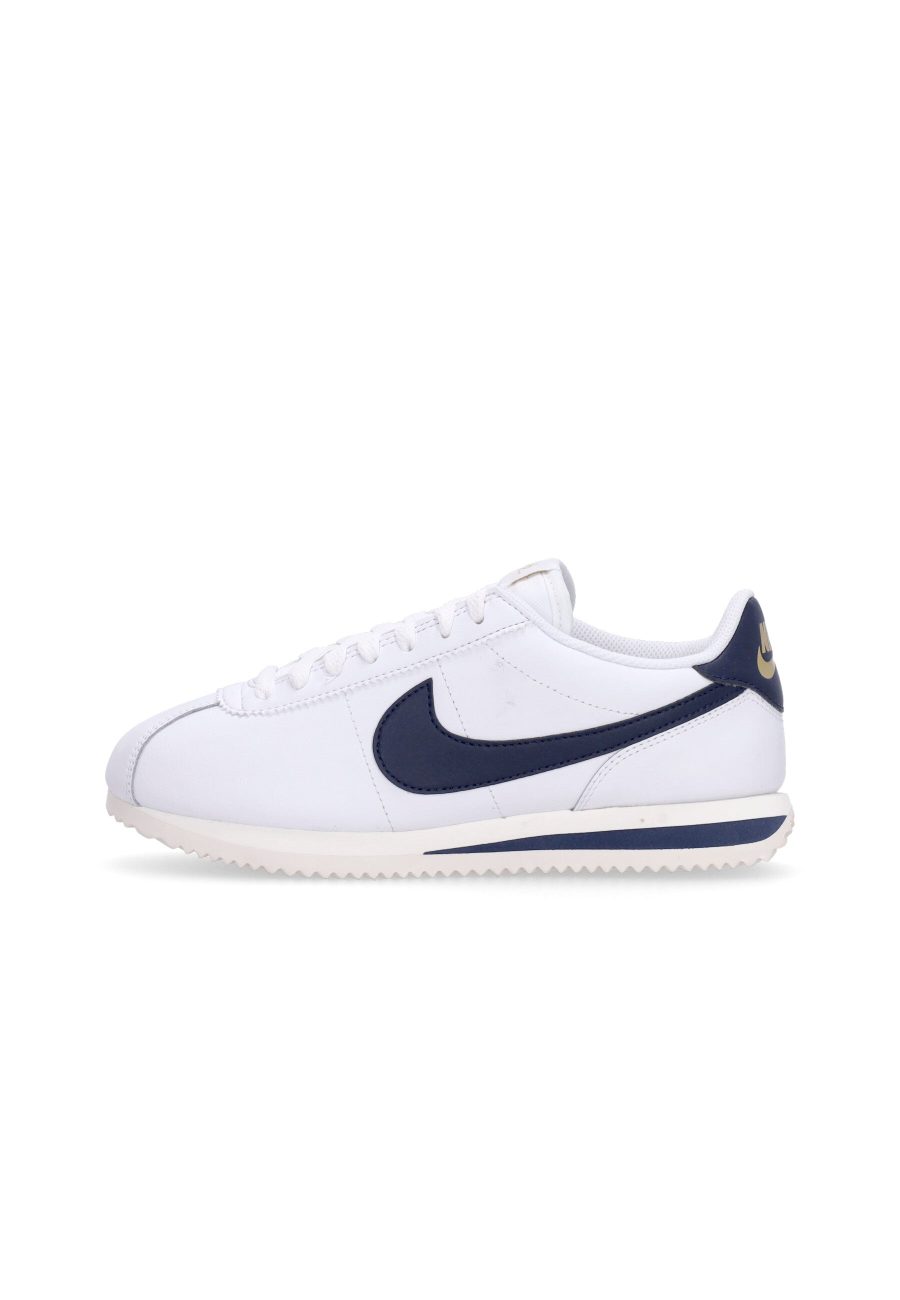 Women's W Cortez Leather White/obsidian/sail/metallic Gold Low Shoe