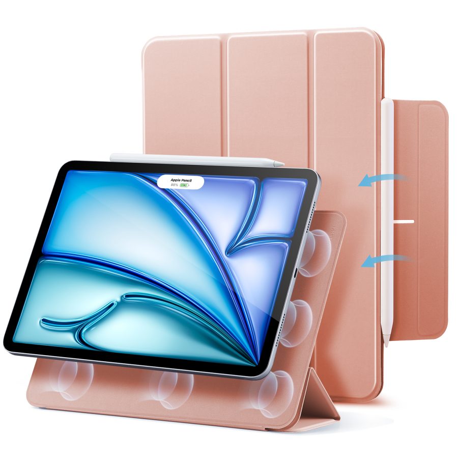 iPad Air 11 (2024), Air 10.9 (5th/4th Gen) Rebound Magnetic Case Rose Gold