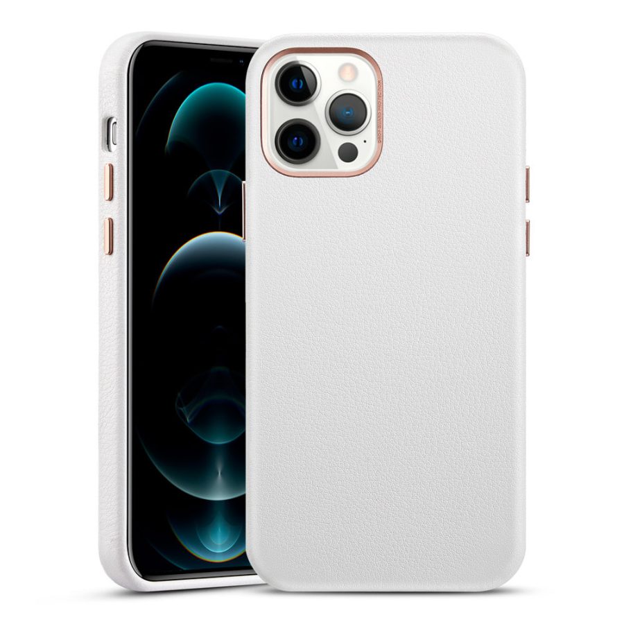 iPhone 12 Pro Max Metro Premium Leather Case White