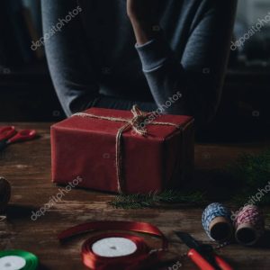 woman with christmas gift