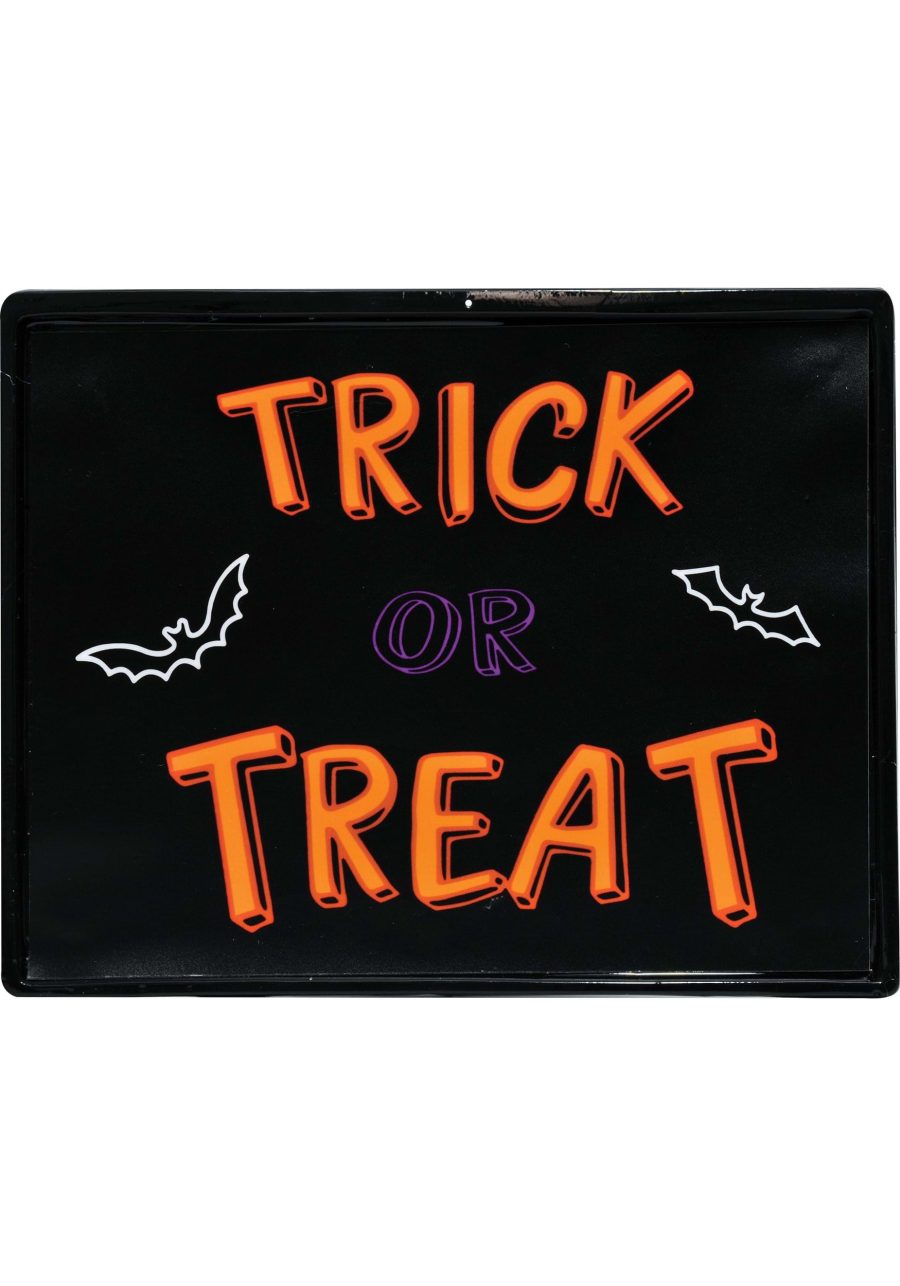 11-Inch Neon Light Trick or Treat Sign Decoration