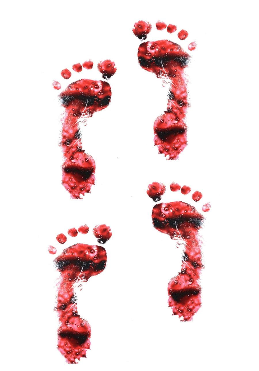 11-Inch White PVC Bloody Footprint Decoration