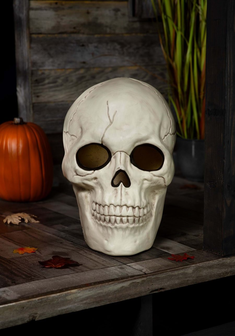 19.75-Inch Light Up and Sound Skull Decoration