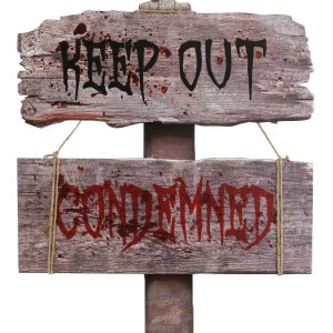 28-Inch Condemned Sign Decoration