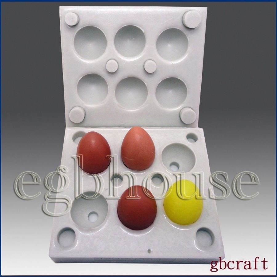 3D Silicone Soap/Candle/Plaster/Polymer Clay Mold - mini egg - 6 cavities