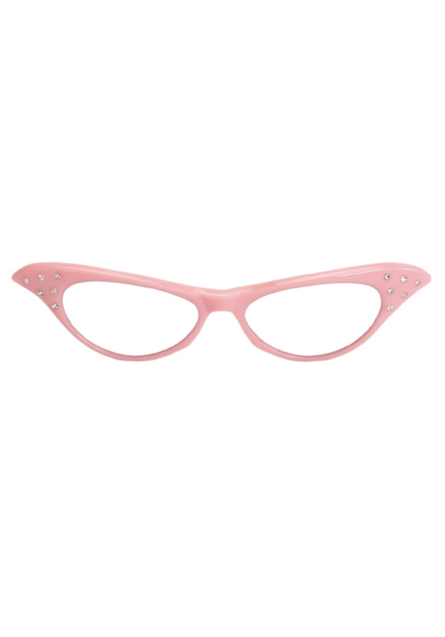 50s Costume Pink Frame Glasses