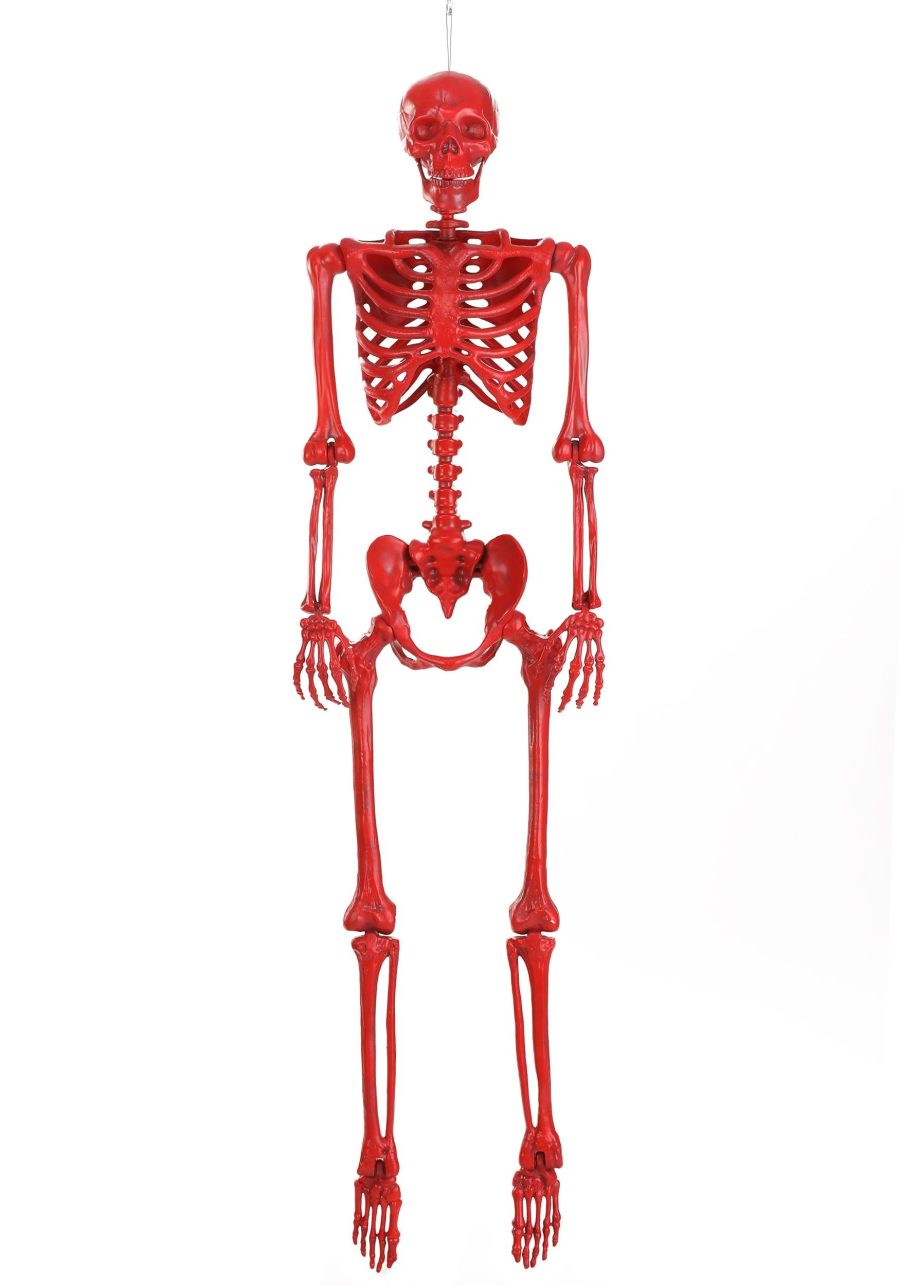 5FT Crazy Bones Poseable Skeleton in Red Decoration