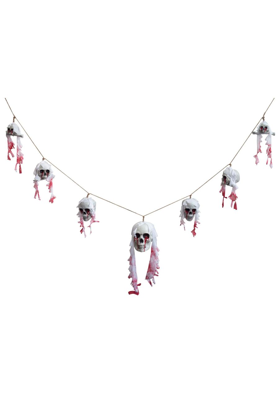 70-Inch Bloody Skull Garland Decoration