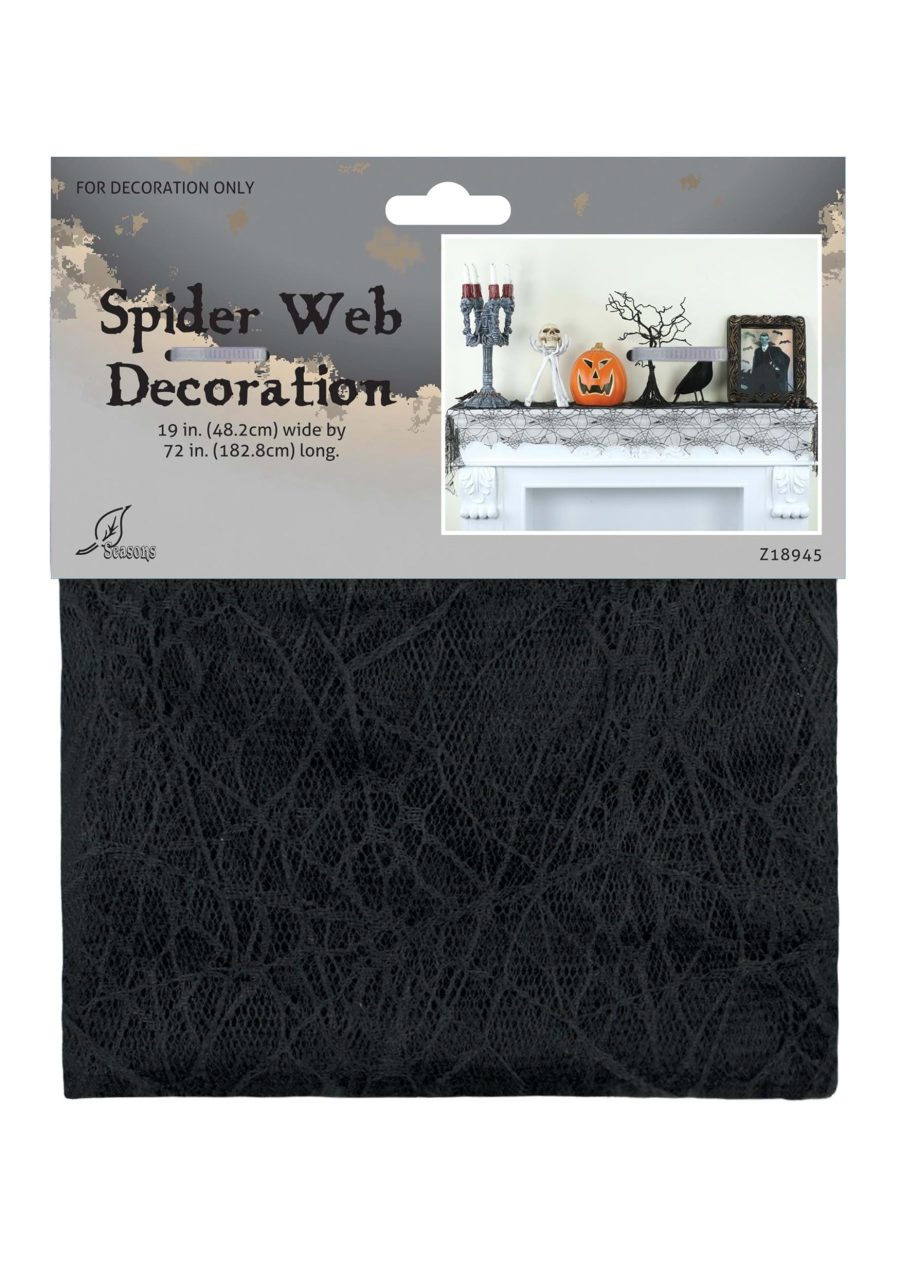 72 Spider Web Mantel Scarf Decoration