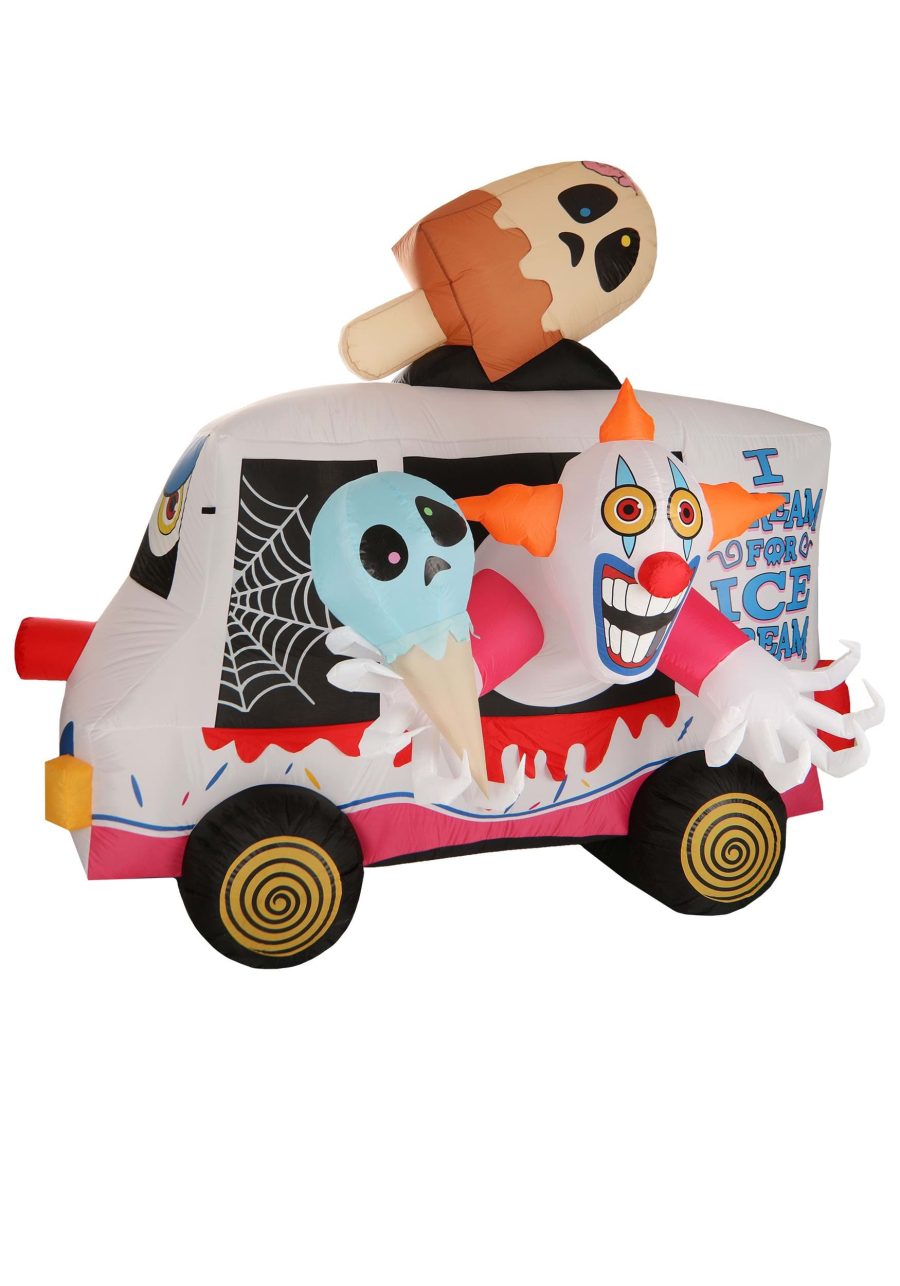 8FT Inflatable Evil Clown Sweet Shrieks Ice Cream Truck Prop