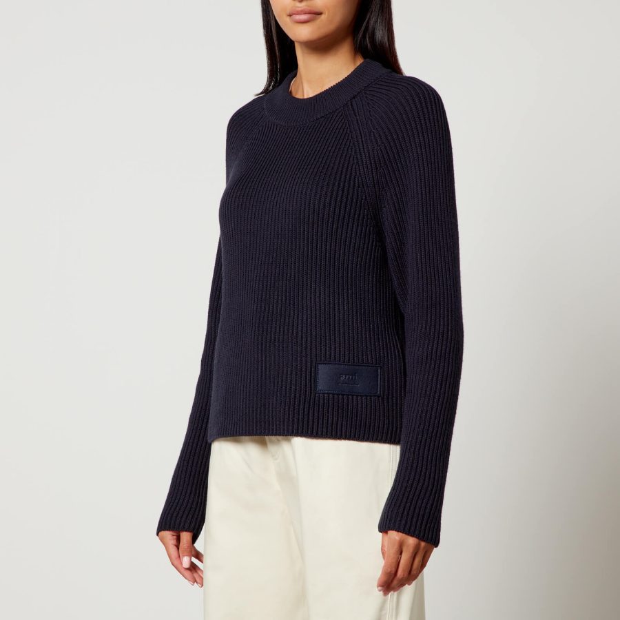 AMI Label Cotton and Wool-Blend Jumper - L