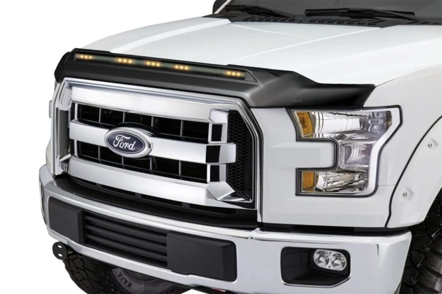 AVS 753096 Aeroskin Lightshield Hood Protector | Fits 2015 - 2020 Ford F-150 (Excludes Raptor) - Black