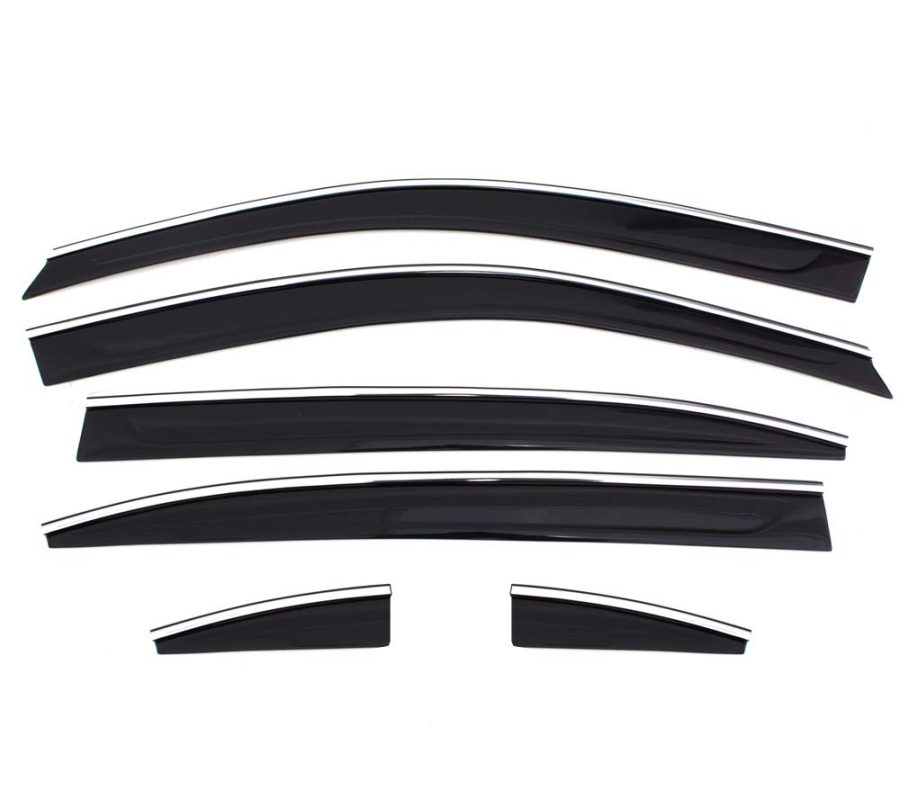 AVS 796003 Low Profile Ventvisor / Rain Guard | Fits 2010 - 2017 Cadillac SRX - Smoke, 6 pcs. | Black