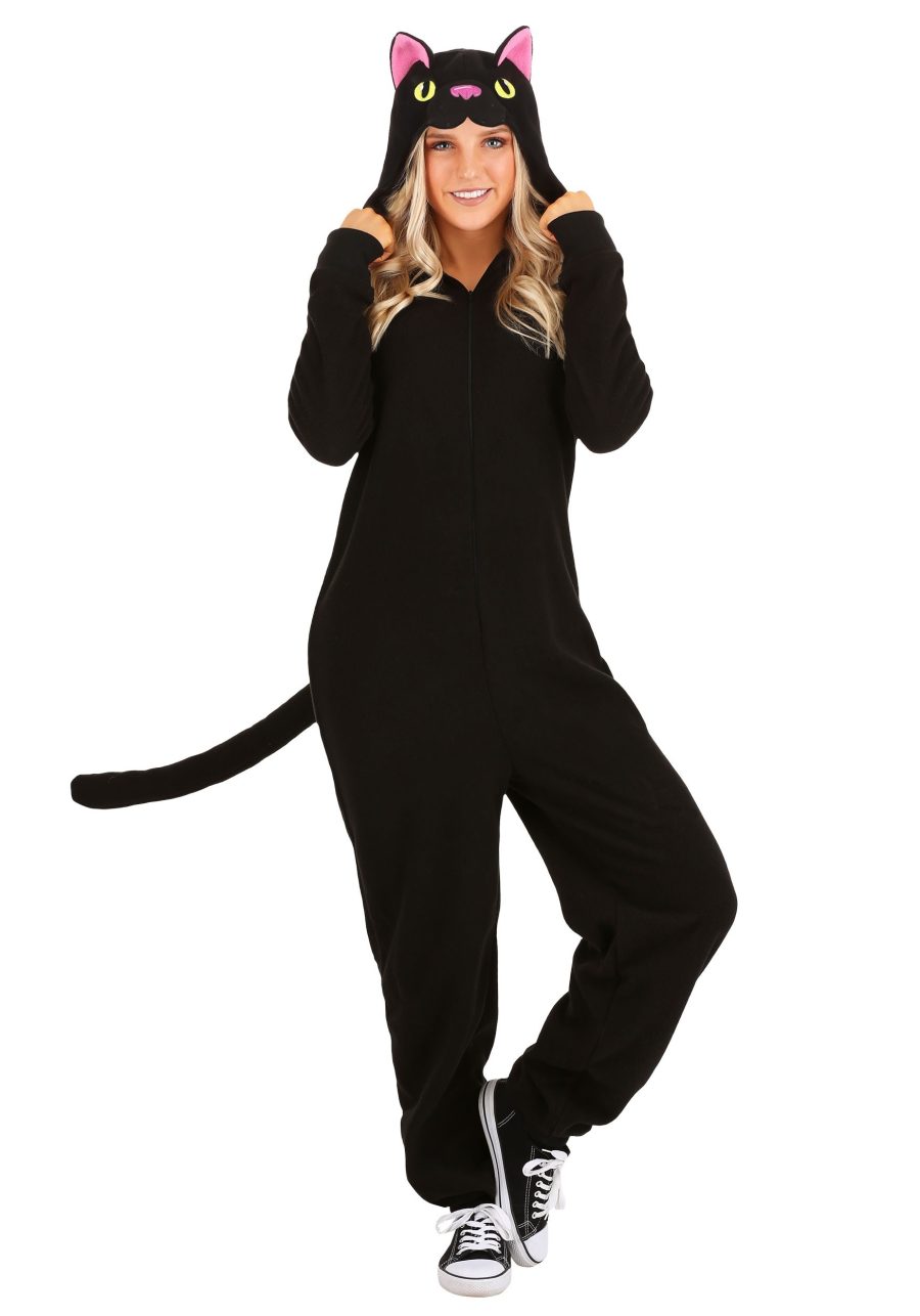 Adult Black Cat Costume Onesie