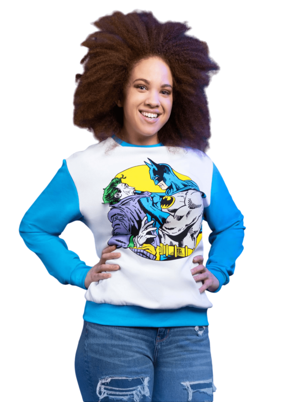 Adult Cakeworthy Batman and Joker Crewneck Sweatshirt