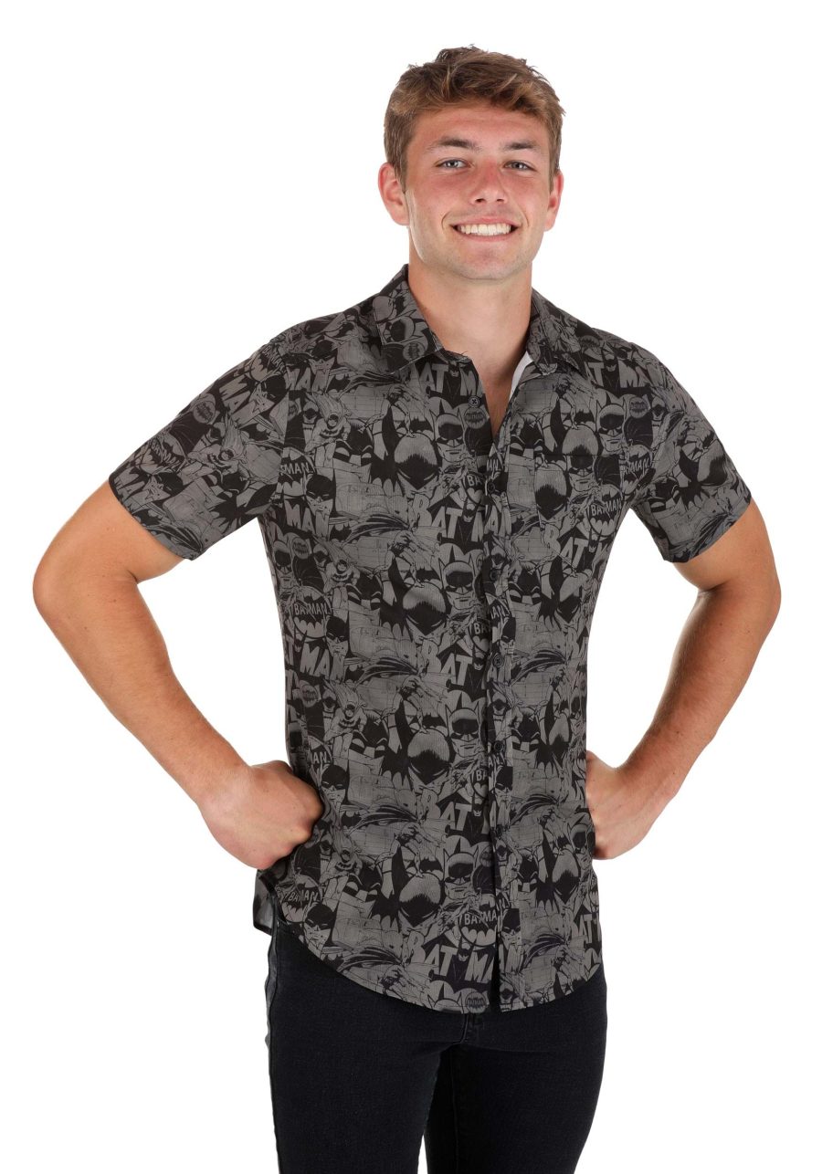 Adult DC Comics Batman Button Up Shirt