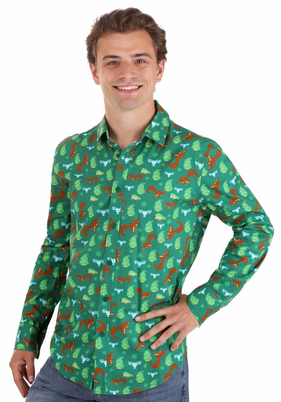 Adult National Lampoons Christmas Vacation Button Up Shirt