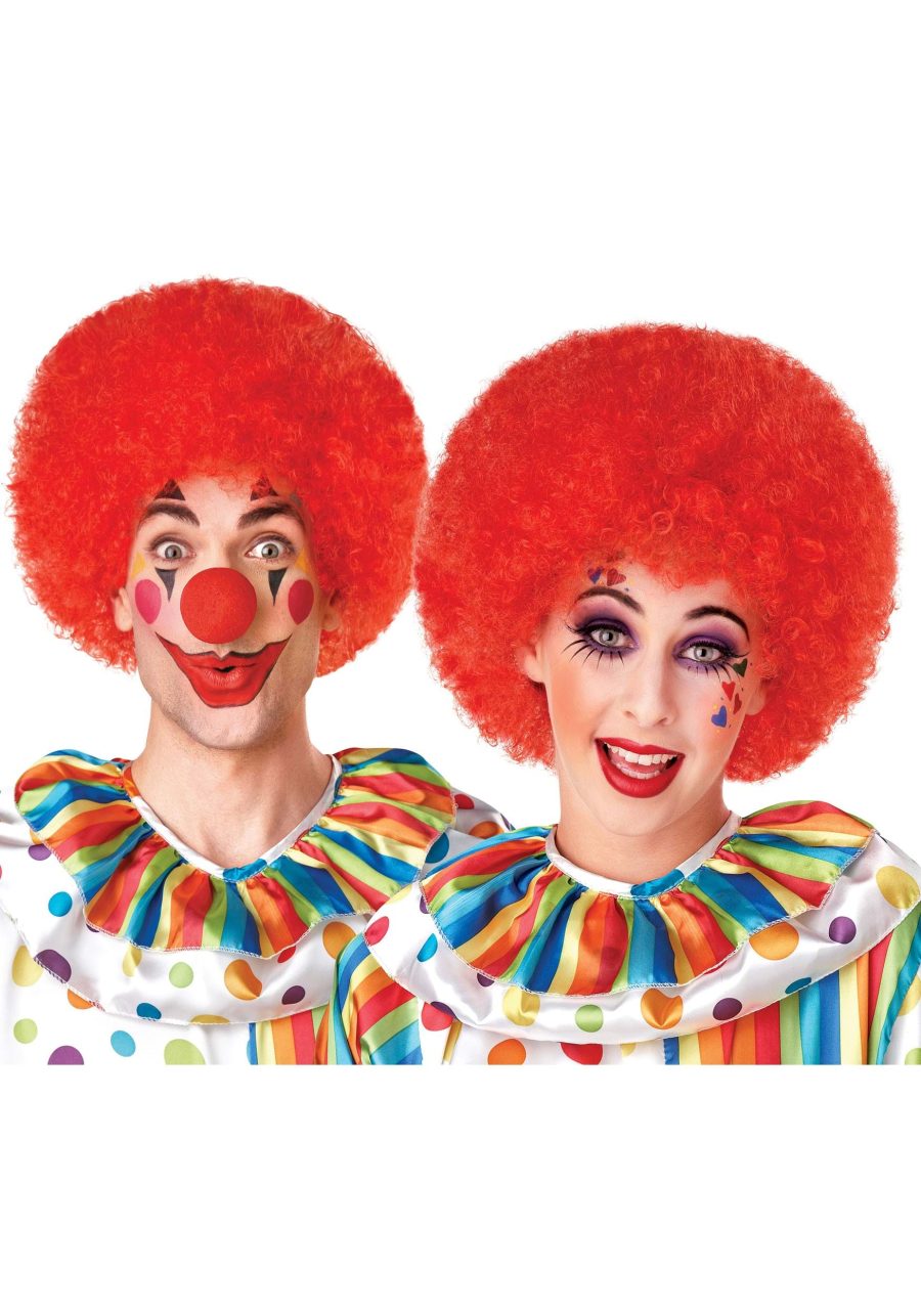 Adult Round Red Clown Costume Wig