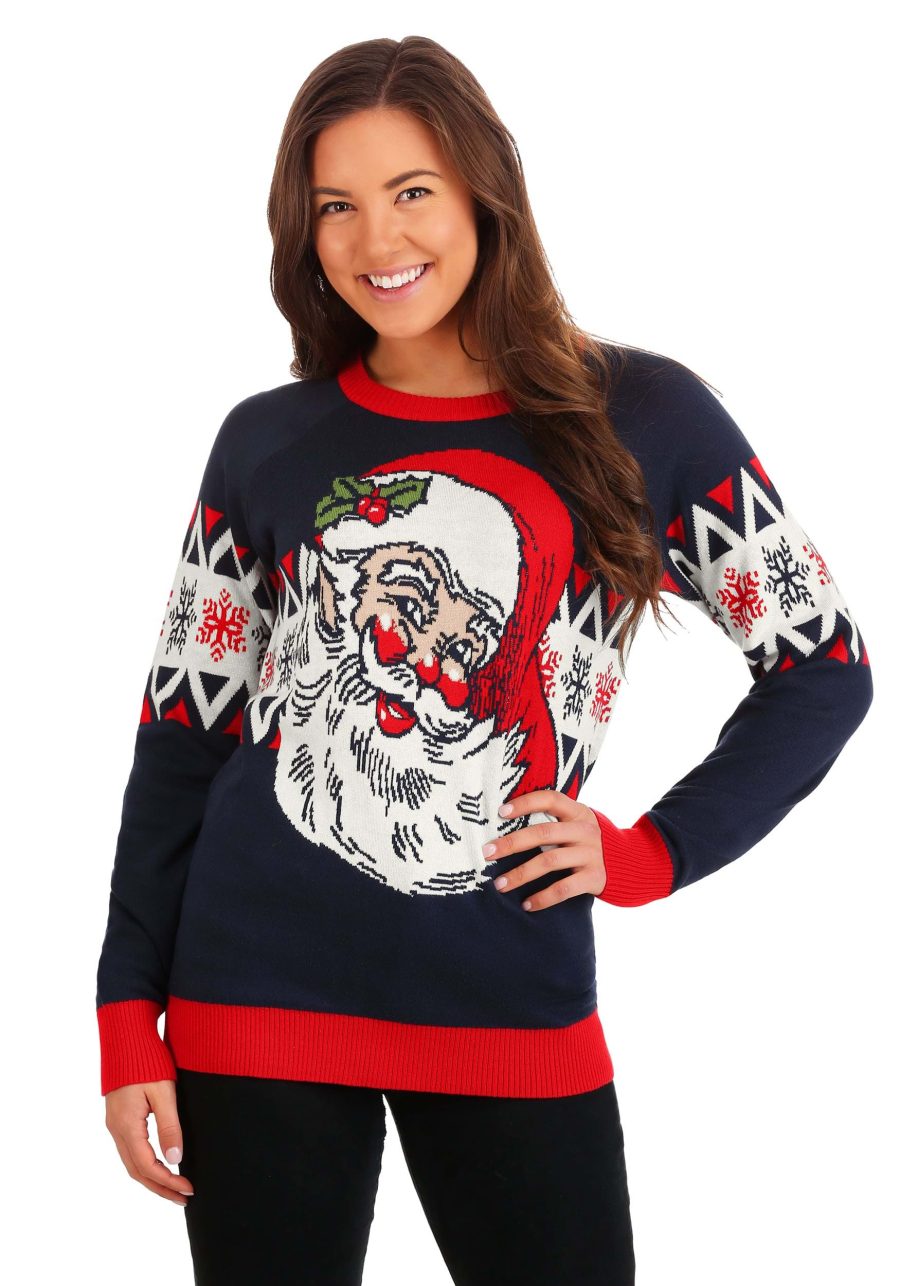 Adult Vintage Santa Unisex Ugly Christmas Sweater