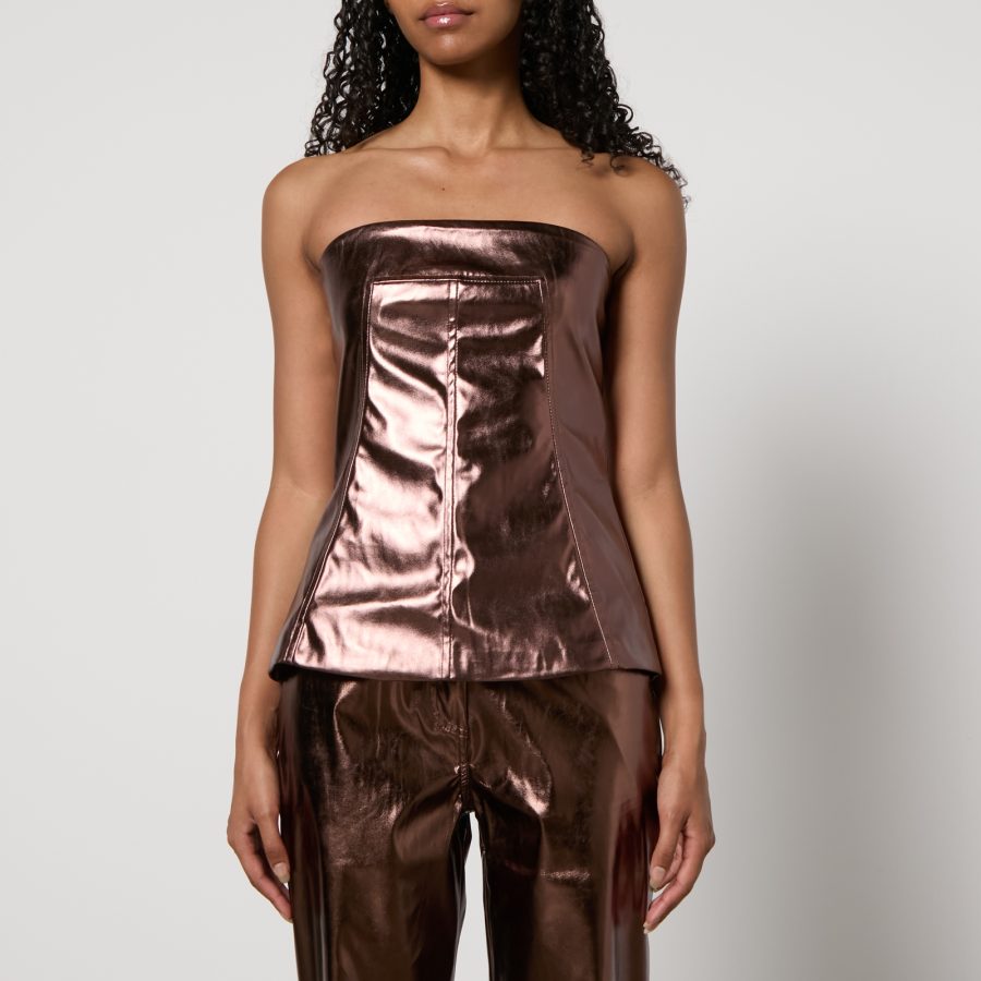 Amy Lynn Johanna Faux Leather Tube Top - XS