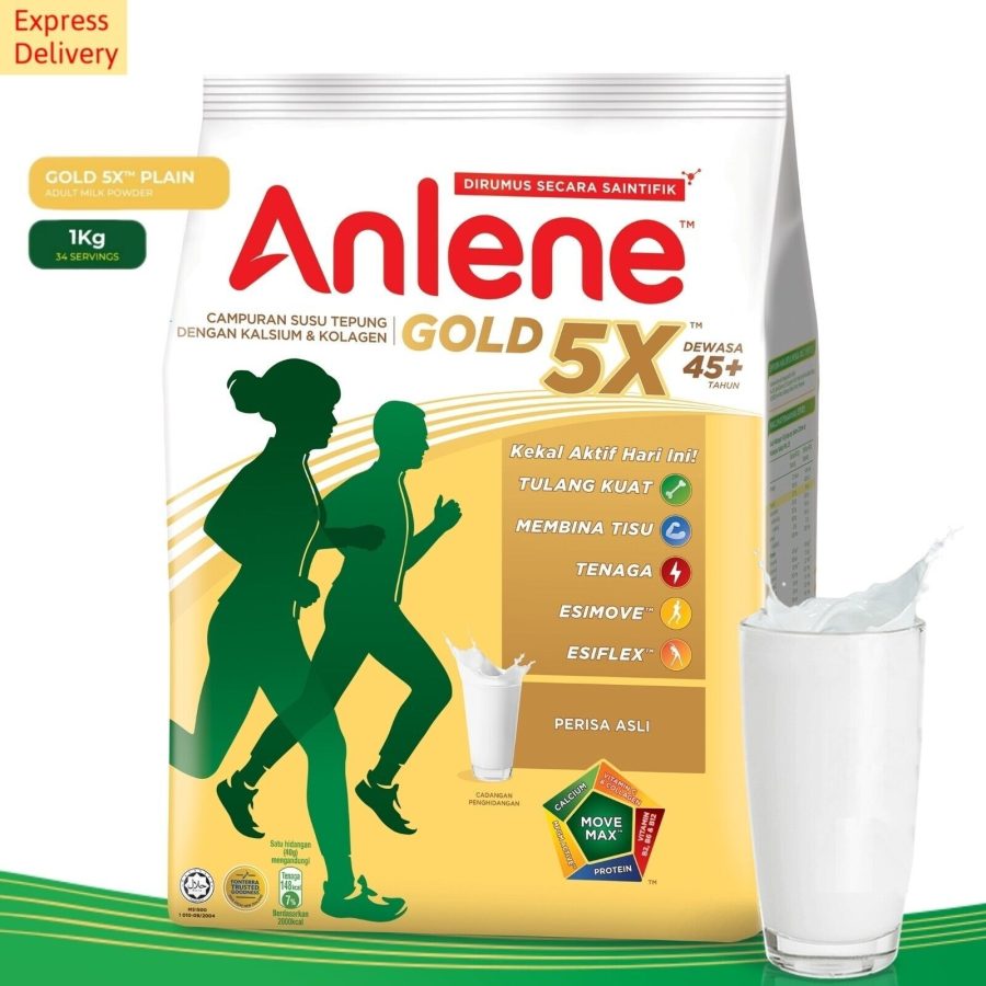 Anlene Gold 5X Milk Powder 950g for Adult 45+ Stronger Bones Express Shipping