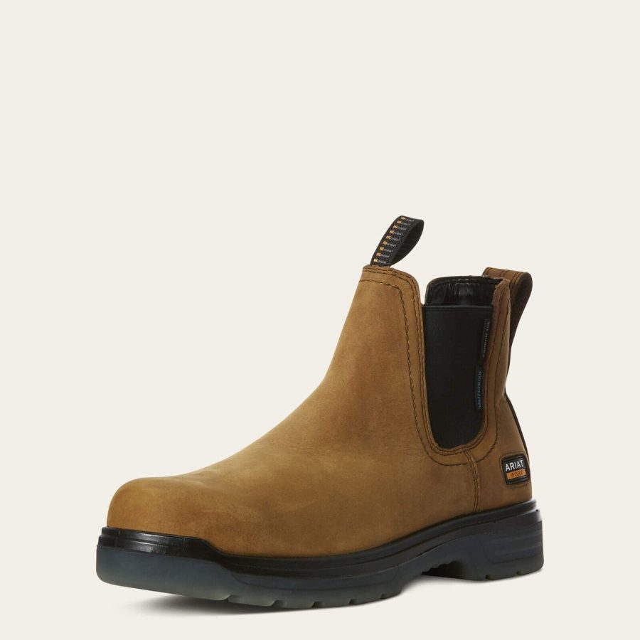 Ariat Uomo per Anni Corteccia Turbo Chelsea Impermeabile Lavoro Stivali 10032609