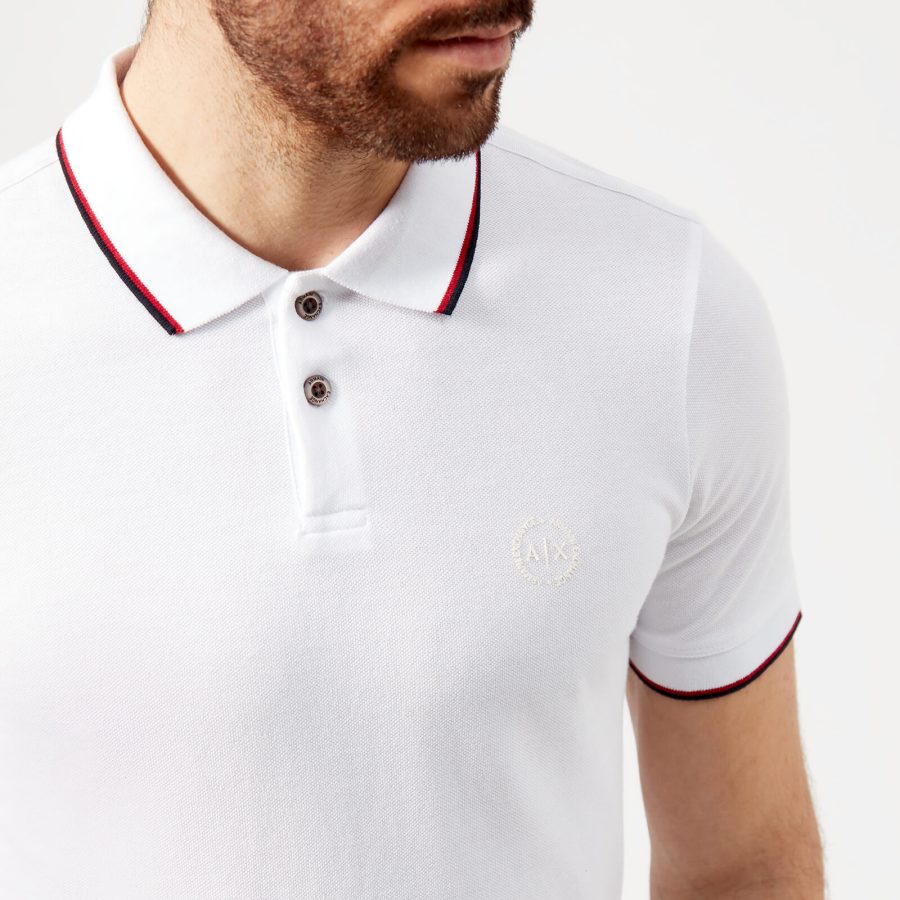 Armani Exchange Men's Tipped Polo Shirt - White - XL