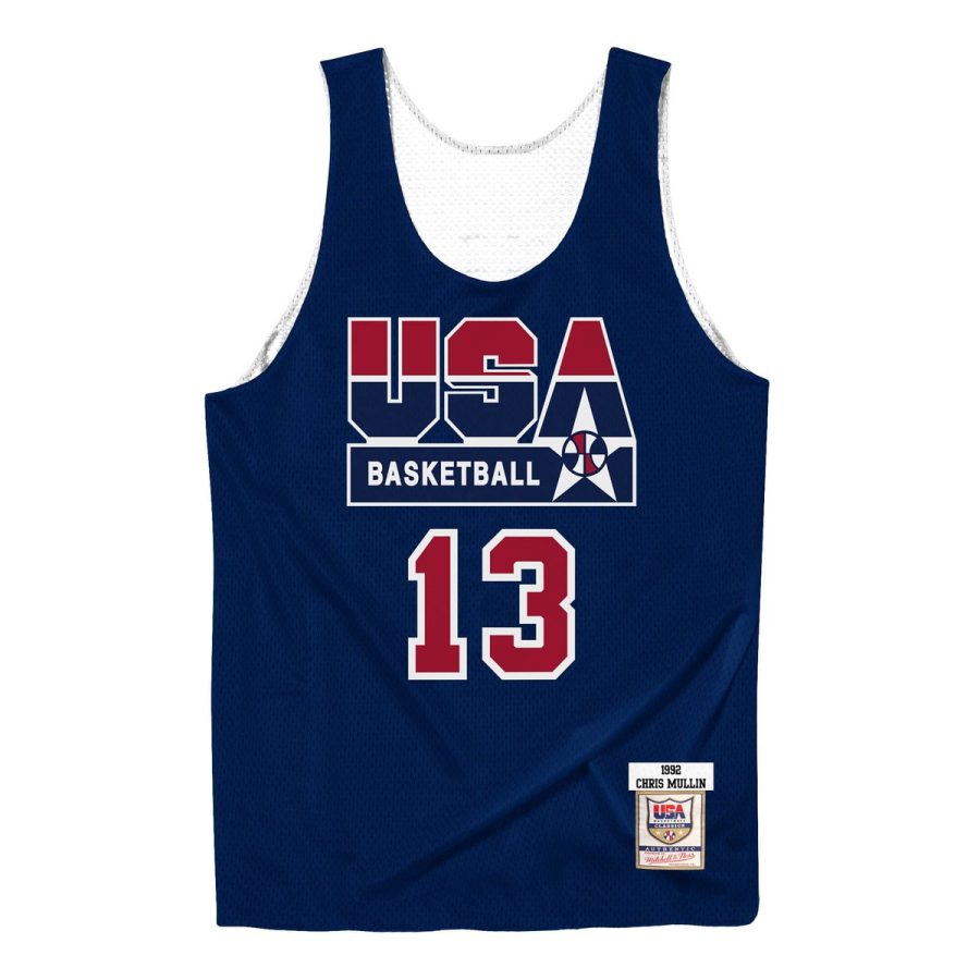 Authentic team jersey USA reversible practice Chris Mullin