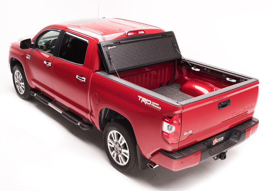 BAK 226411 BAKFLIPG2 07-17 TUNDRA 8, Hard Folding; 2 Folds/ 3 Panels; Front Hinge Allows Entire Tonneau to Flip Up When Folded; Lockable Using Tailgate Handle Lock; Black; Aluminum