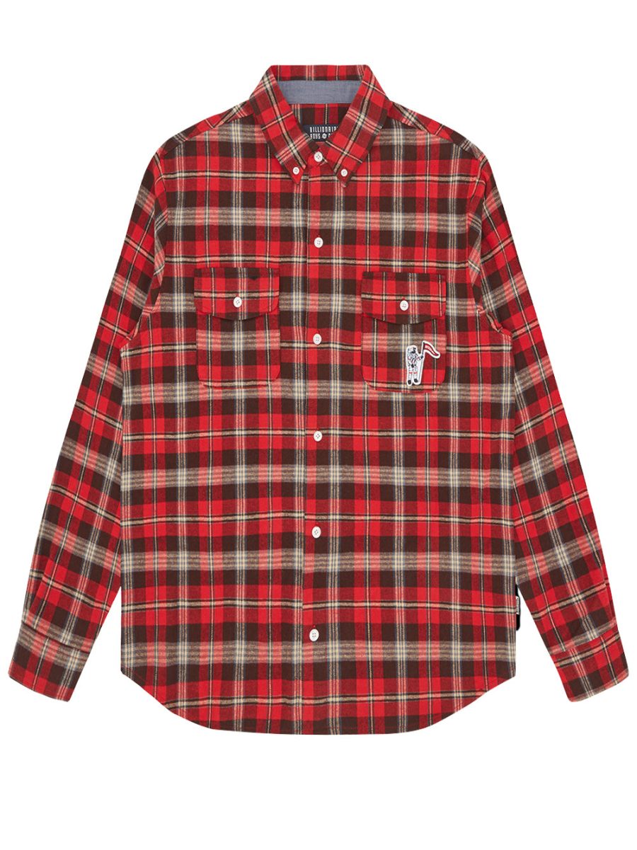 BILLIONAIRE BOYS CLUB Long Sleeve Check Shirt Red