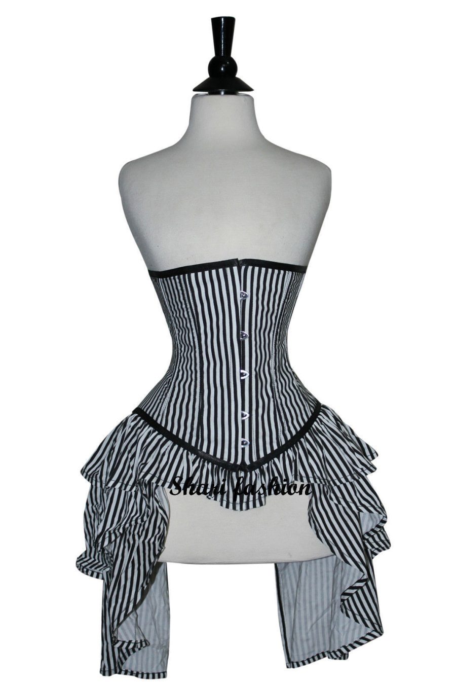 BLACK&WHITE Steampunk Sexy Satin Fairy Corset